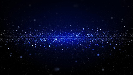 Blue Particles Background, 
3d rendering