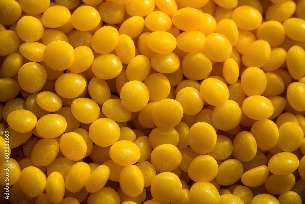 Poster a pile of yellow candy corn is shown in close up view, with the kernels still on the top of the corn
