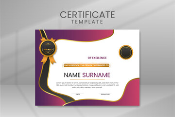 Modern Professional Certificate Award Template Vector