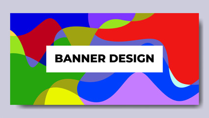 Abstract colorful banner design with wavy style