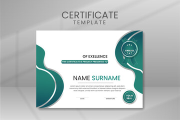 Professional Diploma Certificate Template Vector