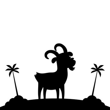 goat eid al adha sillhouette