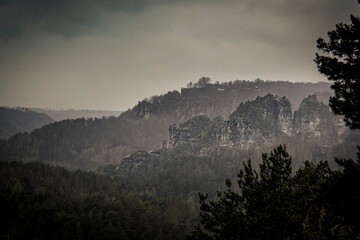 view from the goat's back in saxon switzerland