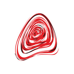  twisted dynamic  red and black  spiral circle in white  background 