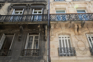 facelift clean renovation building facade before and after cleaning wash wall with industrial pressure water system in city facade outdoor