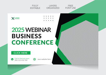 Webinar marketing business conference web banner and youtube thumbnail template