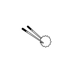 vector illustration of chopsticks with food