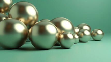  a group of shiny balls sitting on top of a table.  generative ai