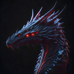 Fototapeta premium the head of the red dragon Generative AI