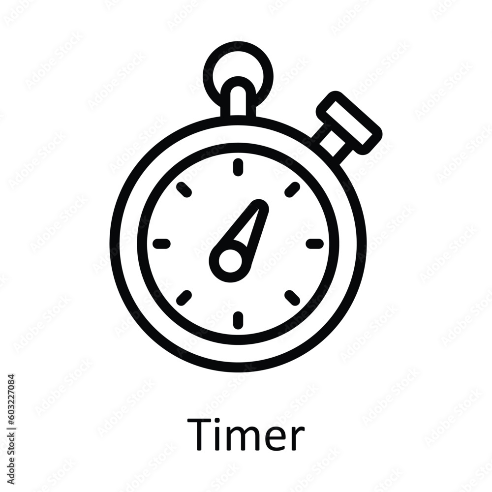 Aufkleber timer vector outline icon design illustration. time management symbol on white background eps 10 fil