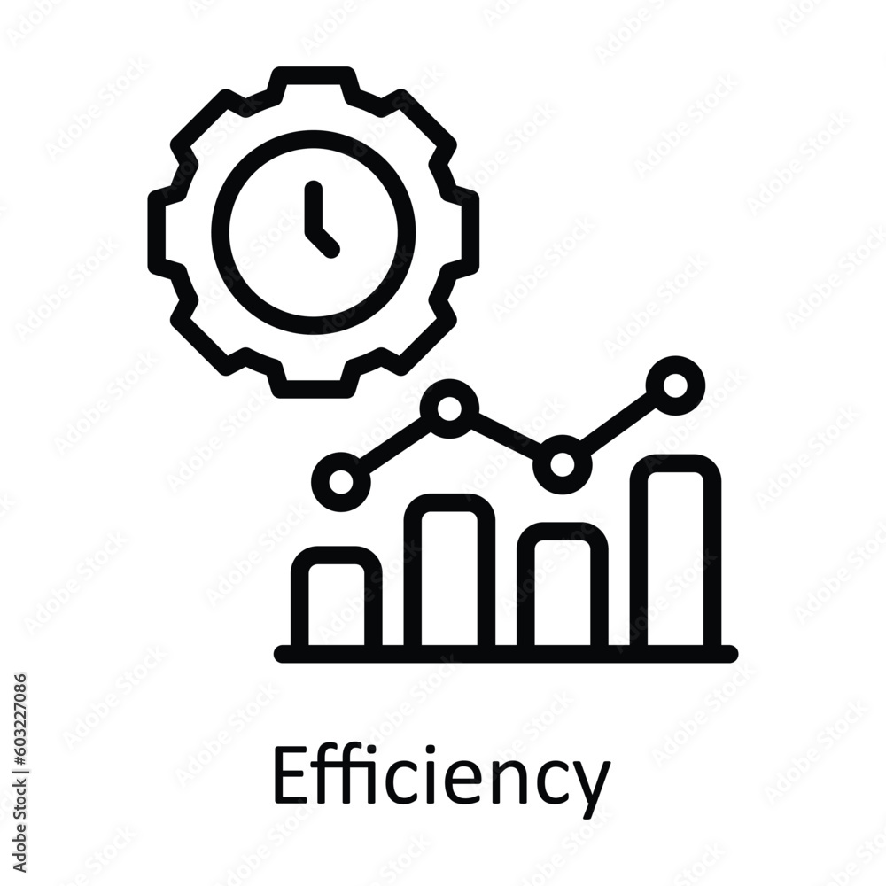 Poster efficiency vector outline icon design illustration. time management symbol on white background eps 1