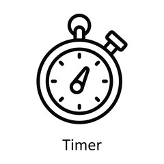 Timer vector  outline Icon Design illustration. Time Management Symbol on White background EPS 10 File