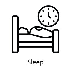 Sleep vector  outline Icon Design illustration. Time Management Symbol on White background EPS 10 File