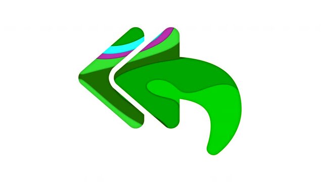 Multi-colored icon reply all with colored spots floating inside. Looped from frame 120 to 839, Alpha BW at the end