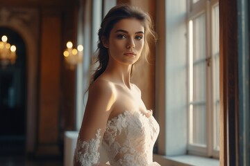 Fototapeta premium Portrait a beautiful woman ai generate