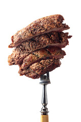 Beef steak  isolated on a white background.