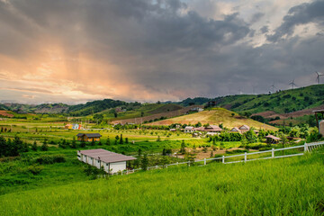 The beauty of the village in the middle of the valley of Thailand