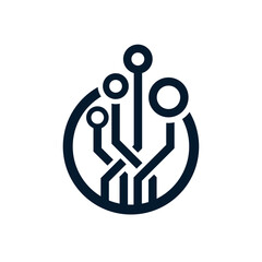 The concept of electronics, circuitry. Vector icon isolated on white background.