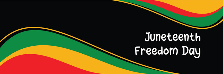 Juneteenth theme wavy abstract background, freedom day, annual holiday. Vector design for banners, greeting cards, posters.