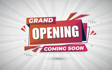Vector grand opening with coming soon sale banner & poster design template with 3d editable text effect