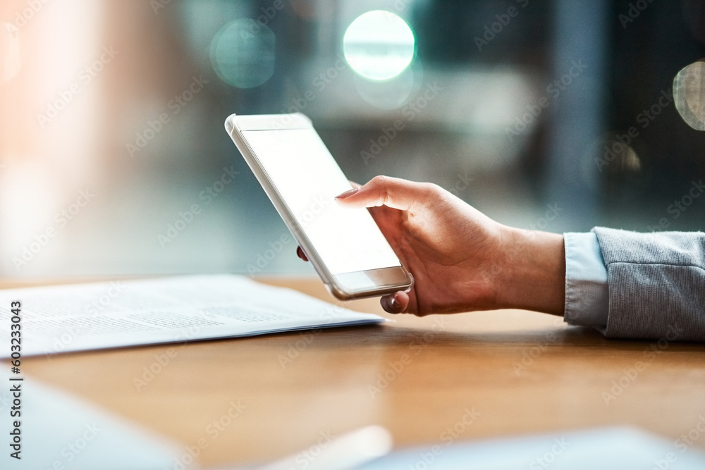 Aufkleber phone screen, space and man hands for business communication, mobile app and website or search mocku