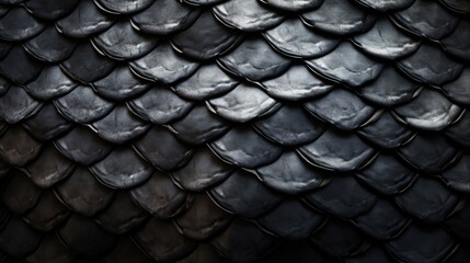  a close up of a snake skin pattern on a black background.  generative ai