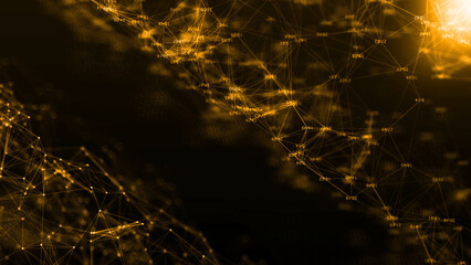 Plexus Golden Awards Background, 3d illustration