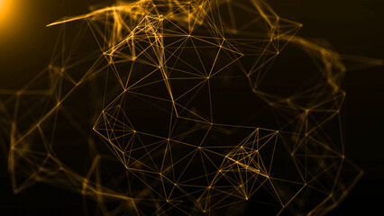 Plexus Golden Awards Background, 3d illustration