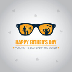 Happy Father's Day celebration concept Vector Illustration, Happy Fathers Day Social Media Banner 