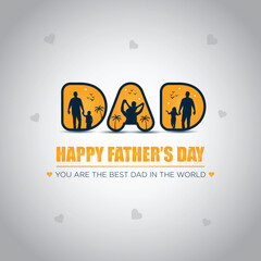 Happy Father's Day celebration concept Vector Illustration, Happy Fathers Day Social Media Banner  
