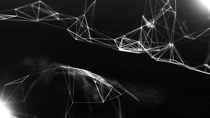 Digital Network .Plexus White Background 