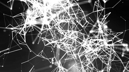 Digital Network .Plexus White Background 