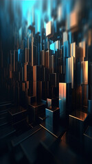 Obraz premium Blue metal rectangular array background,created with generative ai tecnology.