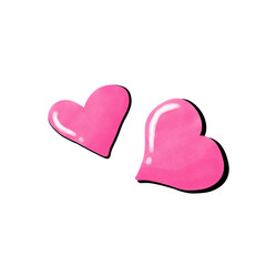 two hearts on white