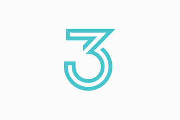 Number Three Logo Design 