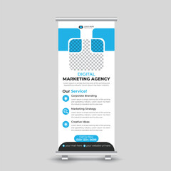 Naklejka premium Professional corporate creative modern marketing roll up banner design template for your business