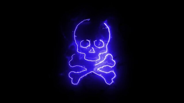 Pirate Sign In Neon Lighting. Animation On The Theme Of Signs And Symbols And Effects.