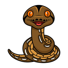 Cute tiger reticulatus python cartoon