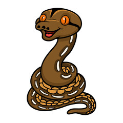 Fototapeta premium Cute tiger reticulatus python cartoon