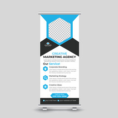 Professional corporate modern marketing roll up banner design template for your business