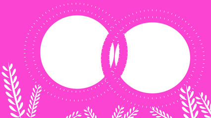 abstract background with circles and dots in pink

