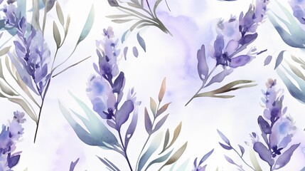 Fototapeta na wymiar a watercolor painting of purple flowers on a white background. generative ai