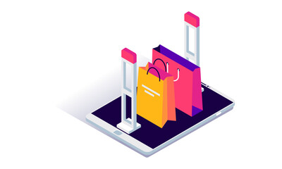 Online Shopping Isometric