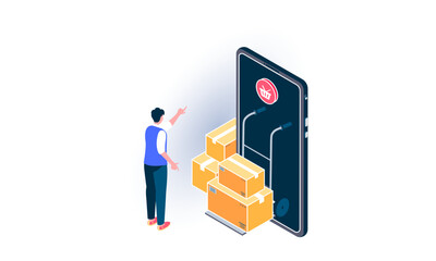 Online Shopping Isometric