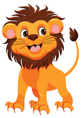 Cute lion cartoon character