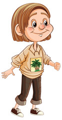 Girl wearing casual outfit cartoon character