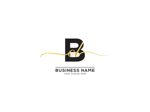 Slime Signature letters Bol Logo Icon, Monogram bol obl Logo Letter Vector Template