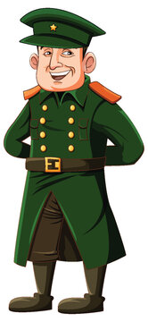 green military officer smiling, standing clip art preview