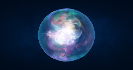 Obraz na płótnie Canvas Abstract ball sphere planet iridescent energy transparent glass energy abstract background