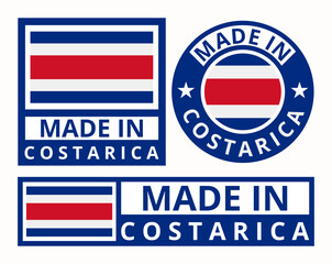 Vector set made in Costa Rica design product labels business icons illustration